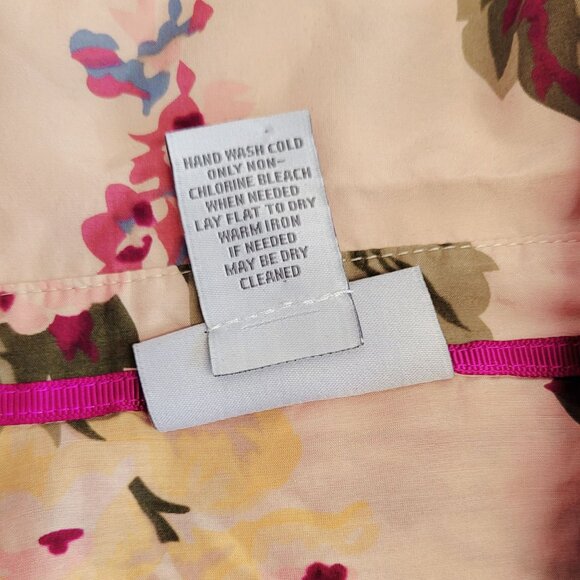 Soft Surroundings Red Pink Floral Long Sleeve Blouse Silk Blend Size S - Picture 10 of 11